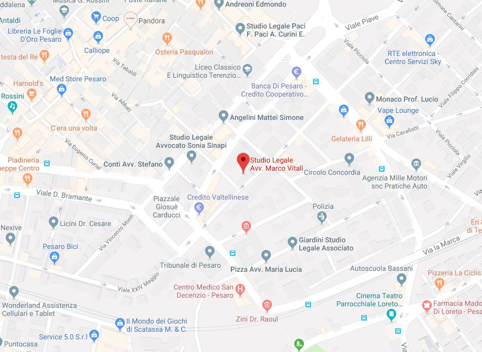 mappa studio legale avvocato marco vitali